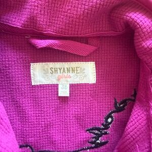 Shyanne Girls Fuchsia Jacket with Black Embroidery